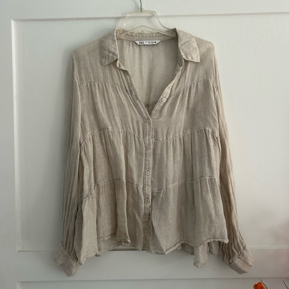 Zara tiered long sleeve blouse - Picture 3 of 6